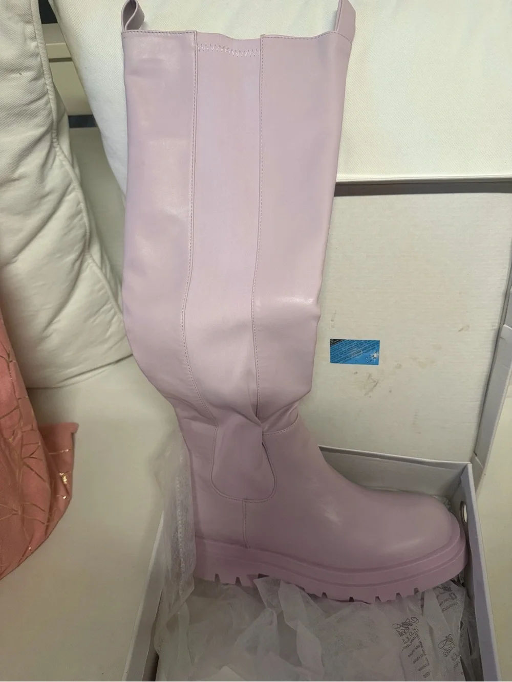 Lilac Over-the-Knee Platform Boots